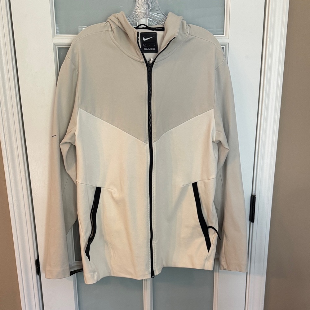 Nike Cream and White Hooded Men’s Jacket